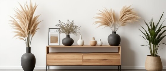 minimalist wooden shelf against a plain white wall