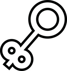 Key icon simple vector,white background