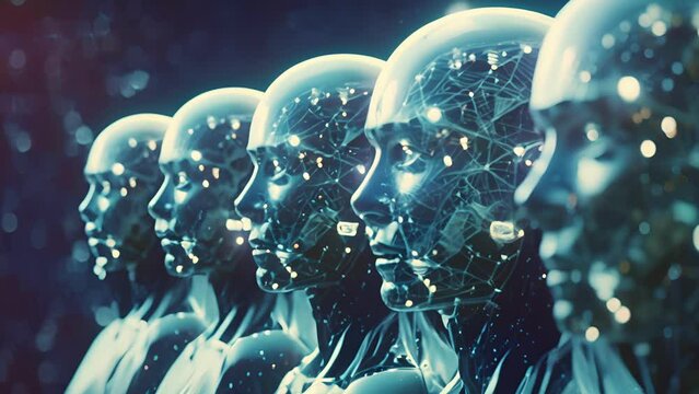 Clones being implanted with advanced neurotechnology creating a hivemind where all their thoughts and experiences are shared..