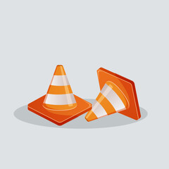 Traffic cone orange , traffic sign stock illustration