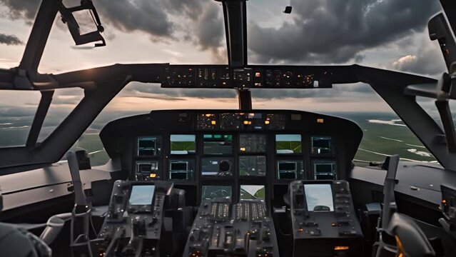 The cockpit is about to take off into the sky.