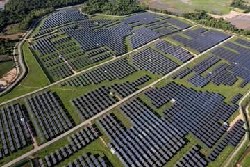 Solar photovoltaic panel power station on the top of the mountain