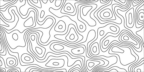 Topographic map in contour line and ocean topographic line map with curvy wave isolines. Geographic curved reliefs background.  Paper Texture Imitation of a Geographical map shades. 