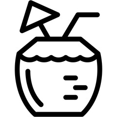 Coconut, coconut Drink, cocktail, leisure, party Icon