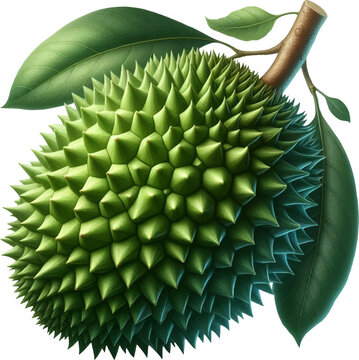 One Green Durain Fruit Illustration