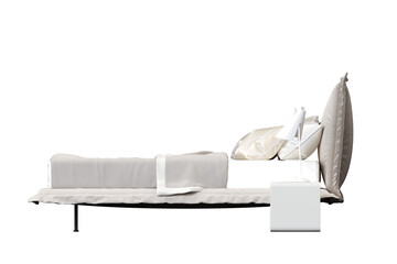 bed isolate on a transparent background, interior furniture, 3D illustration, cg render