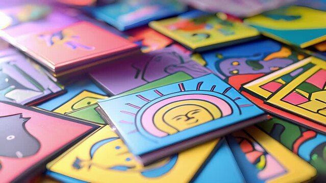 A group of colorful flashcards with images and words illustrating the use of visual aids in enhancing memory and comprehension for individuals with learning disabilities..