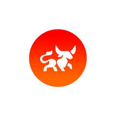 the buffalo logo in the middle of the orange circle
