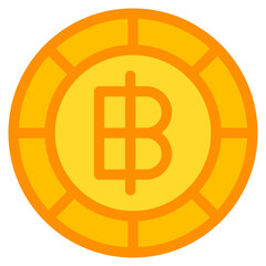 Thai baht, coin, currency, money, cash Icon