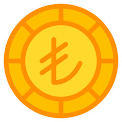 lira, coin, currency, money, cash Icon