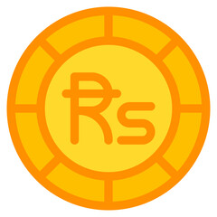 Sri Lankan rupee, coin, currency, money, cash Icon