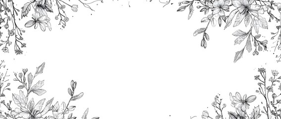 Handcrafted Botanical Border for Employee Appreciation Day with Empty Space for Personalized Message