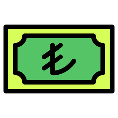 lira, banknote, country, money, cash Icon