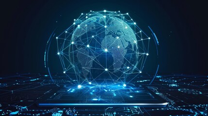 Obraz premium Global Communication: A 3D vector illustration of a person video calling with a tablet