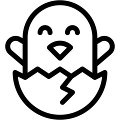 chickling, easter, egg, shell, spring Icon