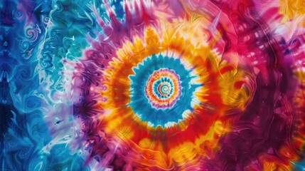 Fototapeta premium Spiral Tie Dye with Multi colored Swirl Pattern