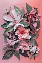 Vector paper cut artwork of a photo album filled with pastel-colored images of nature, travel, and joyful moments, emphasizing the beauty captured through photography
