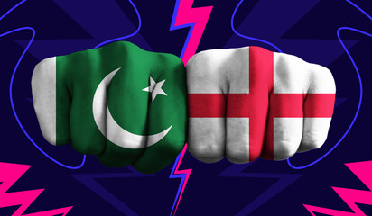 Pakistan VS England T20 Cricket World Cup 2024 concept match template banner vector illustration...