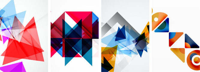 Triangle poster set for wallpaper, business card, cover, poster, banner, brochure, header, website