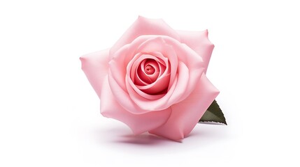 Pink beautiful rose isolated on white background