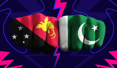 Papua New Guinea VS Pakistan T20 Cricket World Cup 2024 concept match template banner vector...