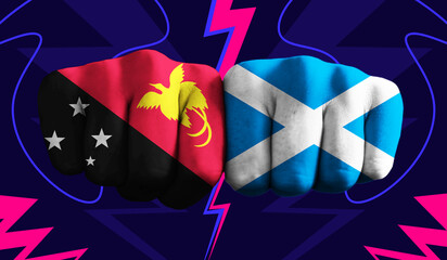 Papua New Guinea VS Scotland T20 Cricket World Cup 2024 concept match template banner vector...