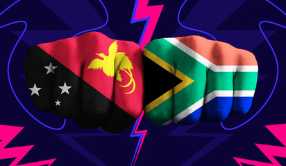 Papua New Guinea VS  South Africa T20 Cricket World Cup 2024 concept match template banner vector...