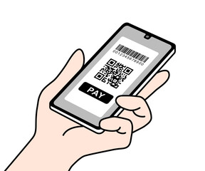 電子決済画面が表示されたスマホ