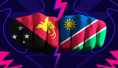 Papua New Guinea VS  Namibia T20 Cricket World Cup 2024 concept match template banner vector...