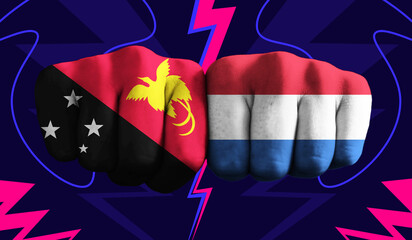 Papua New Guinea VS  Netherlands T20 Cricket World Cup 2024 concept match template banner vector...