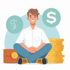Stock market, finance, capital investment ,marketing concept Illustration set. Scenes with people trading on the stock exchange