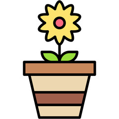 pot, Blossom, flora, flower, garden Icon