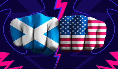 Scotland VS United States T20 Cricket World Cup 2024 concept match template banner vector...