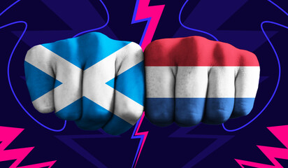 Scotland VS  Netherlands T20 Cricket World Cup 2024 concept match template banner vector...