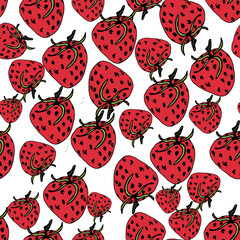 Multicolored strawberries, strawberries. Bright fruity summer pattern. For printing on prints, t-shirts, logos, sportswear