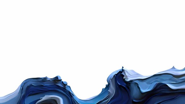 Abstract brush paint with wave flowing in navy blue colors