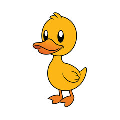 Cute duck cartoon vector illustration