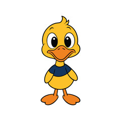 Cute duck cartoon vector illustration