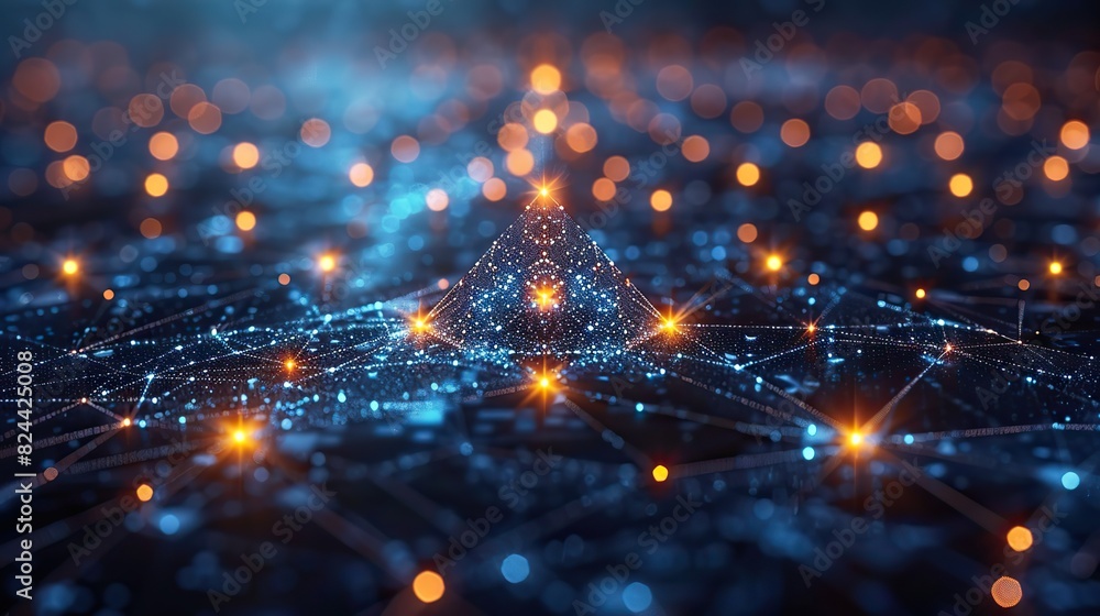 Aufkleber global network of blockchain nodes. photo