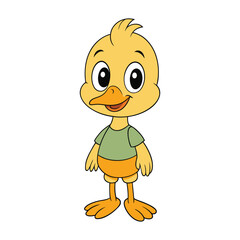 Cute duck cartoon vector illustration