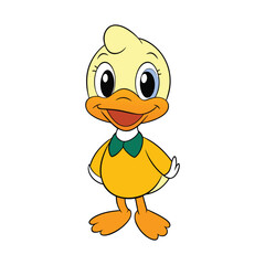 Cute duck cartoon vector illustration