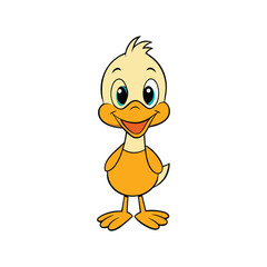 Cute duck cartoon vector illustration