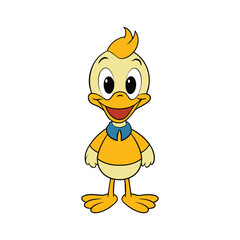 Cute duck cartoon vector illustration