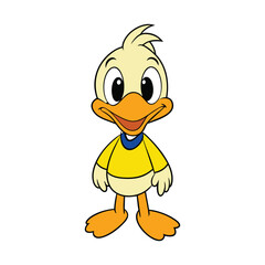 Cute duck cartoon vector illustration