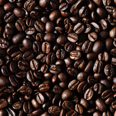 seamless pile of roasted coffee beans pattern background