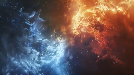 Sunlit Earth and Distant Sun Amidst a Mystical Cosmic Nebula