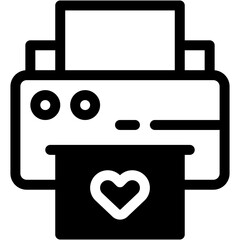 printer, print, heart, electronics, ink Icon
