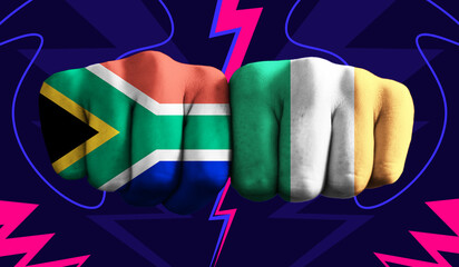 South Africa VS  Ireland T20 Cricket World Cup 2024 concept match template banner vector...