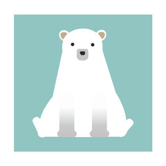 座るシロクマのイラスト
