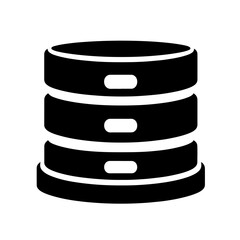 silhouette logo icon Database vector SVG